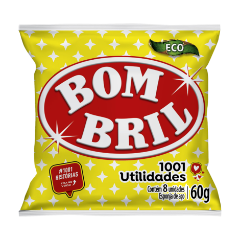 Lã de Aço Bombril com 08un - Pacote 14XUN